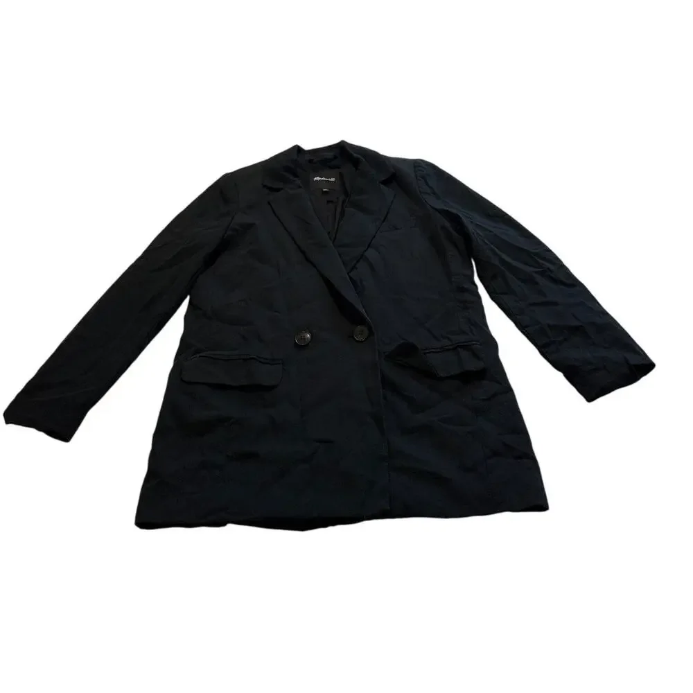 Madewell XS Drapeweave Caldwell Double-Breasted Blazer Academia Contemporary